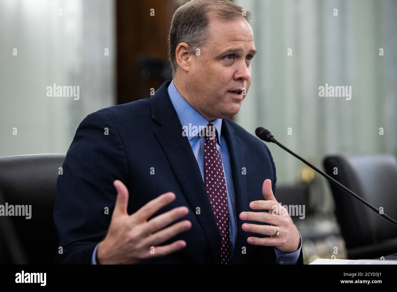 NASA-Administrator Jim Bridenstine bezeugt auf Capitol Hill, in Washington, 30. September 2020, vor dem Senat Handel und Transportation Committee für NASA-Missionen, Programme und Zukunftspläne.Quelle: Graeme Jennings/Pool via CNP /MediaPunch Stockfoto