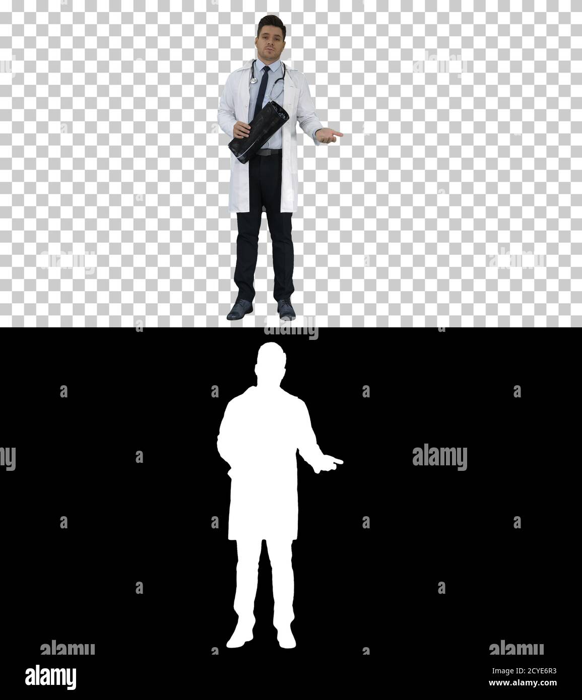 Arzt sagt Röntgenergebnisse der Kamera, Alpha-Kanal Stockfoto