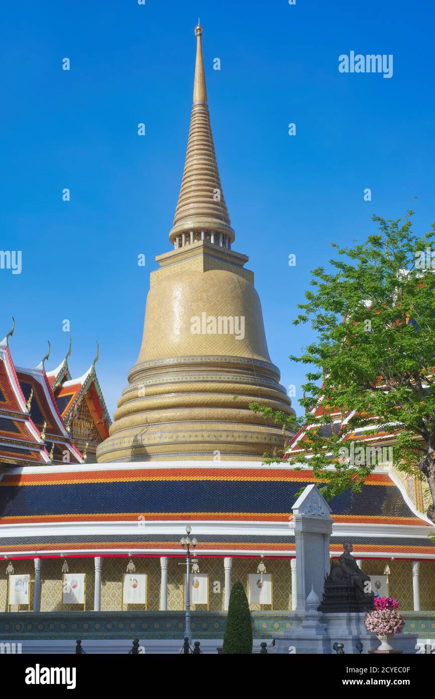 Der zentrale Chedi (Stupa) des Wat Ratchabophit, Bangkok, Thailand, der Sitz des heutigen Sangharat (Sankharaat/Sangharaja), dem Kopf des thailändischen Buddhismus Stockfoto