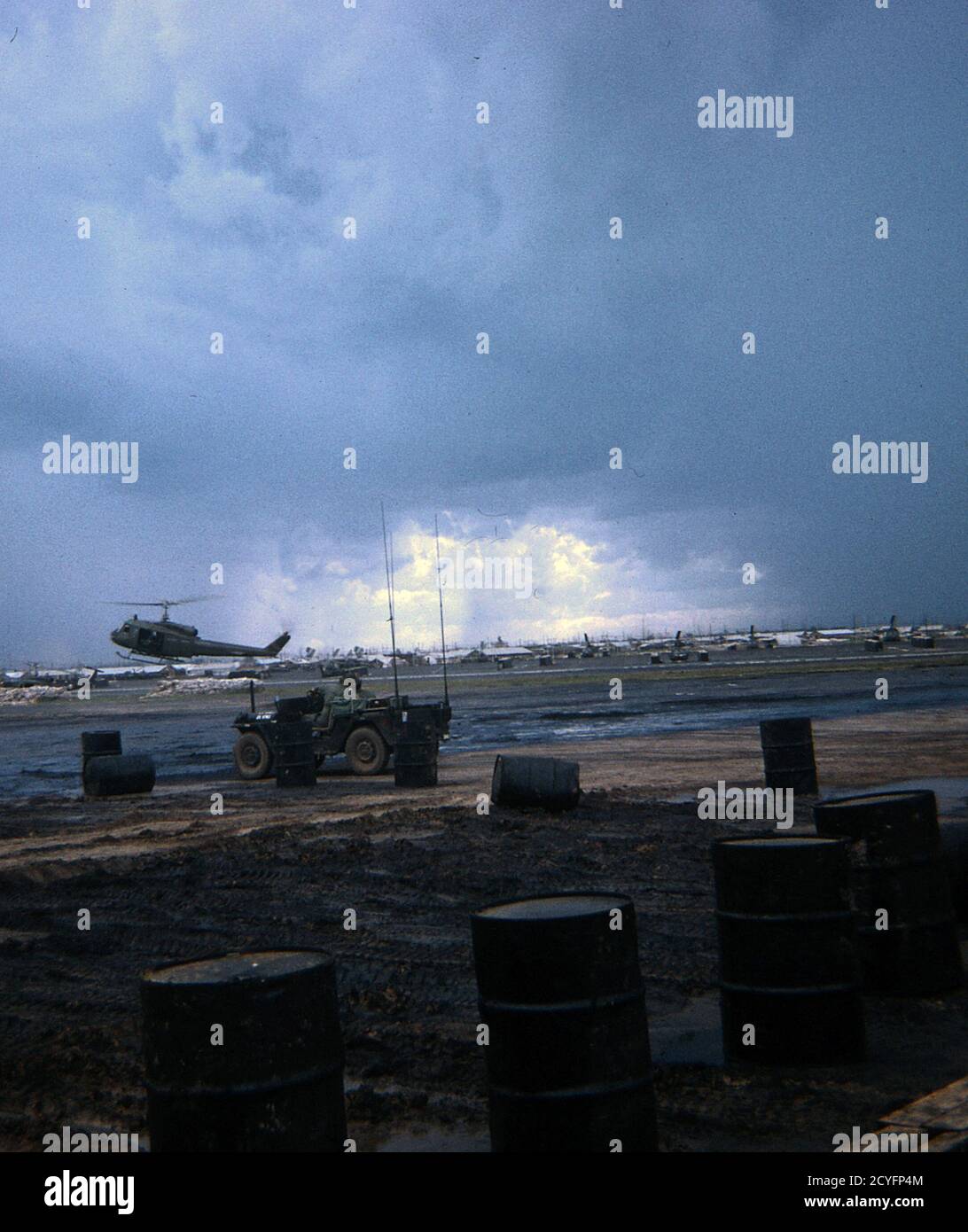 USA Vietnam-Krieg / Vietnamkrieg - Basislager Cu Chi / Army Airfield Cu Chi Stockfoto