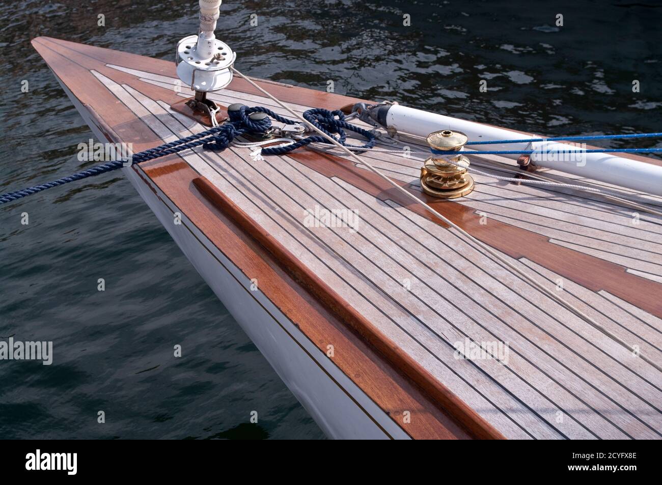 Segelboot : Roller Furler Stockfoto