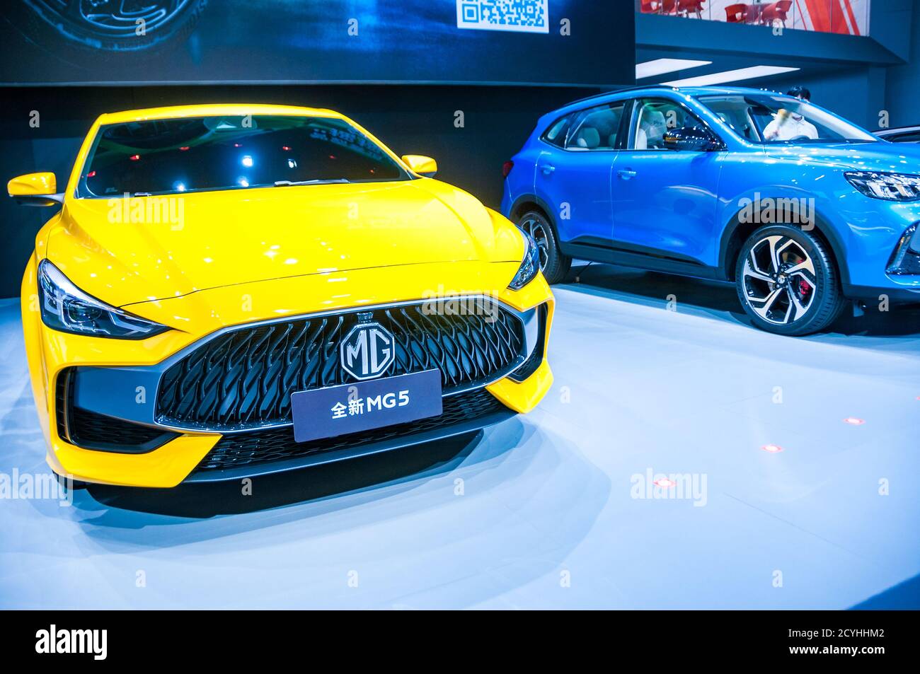 Der neue MG 5 wurde auf der Beijing Auto Show 2020 gesehen. Stockfoto