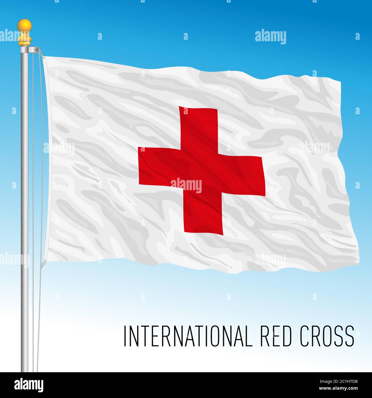 Red Cross Internationale Organisation Flagge, Vektor-Illustration Stock Vektor