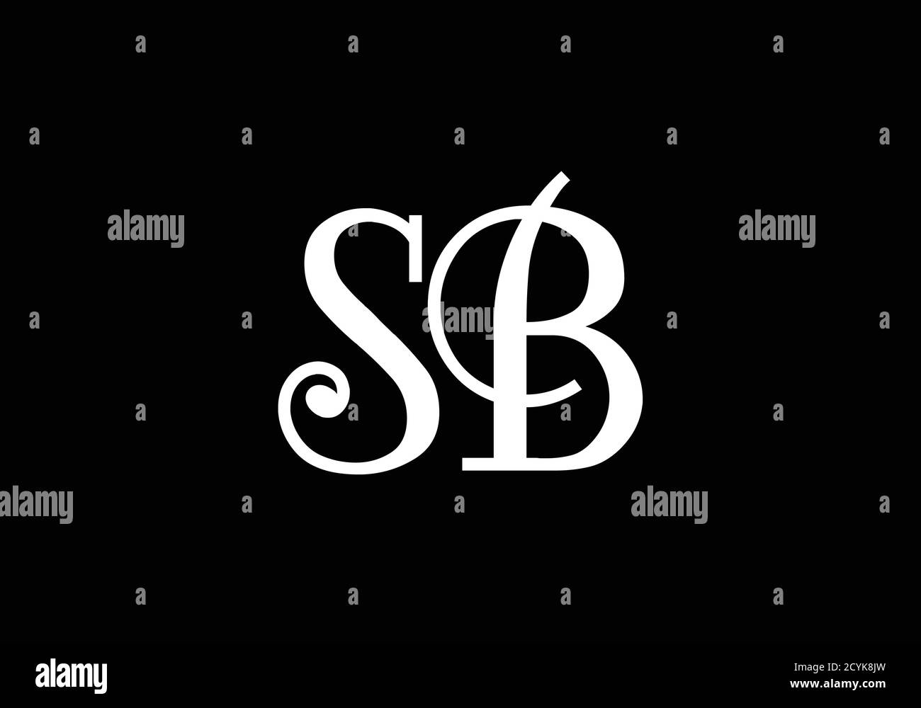 S B Anfangsbuchstabe Logo Design Vektor-Vorlage. S B Monogramm Logo. Stock Vektor