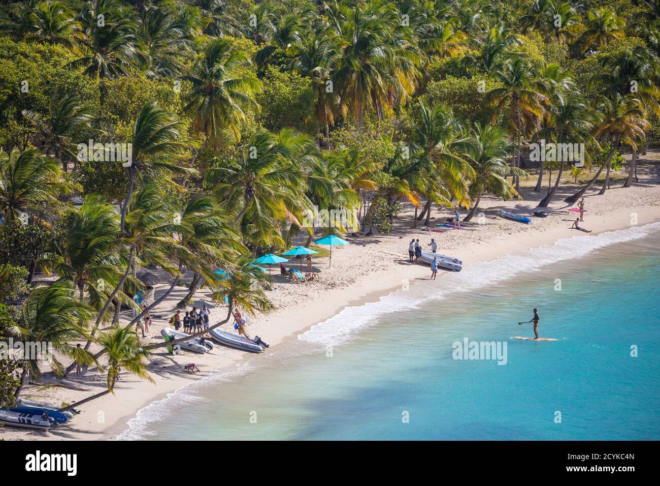 St. Vincent und die Grenadinen, Mayreau, Blick auf die Saltwhistle Bay Stockfoto