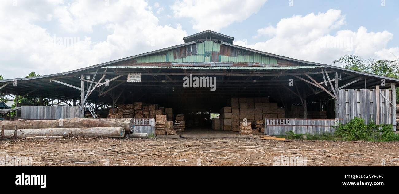 Sandakan, Sabah, Malaysia: Seguntor Sawmill Stockfoto