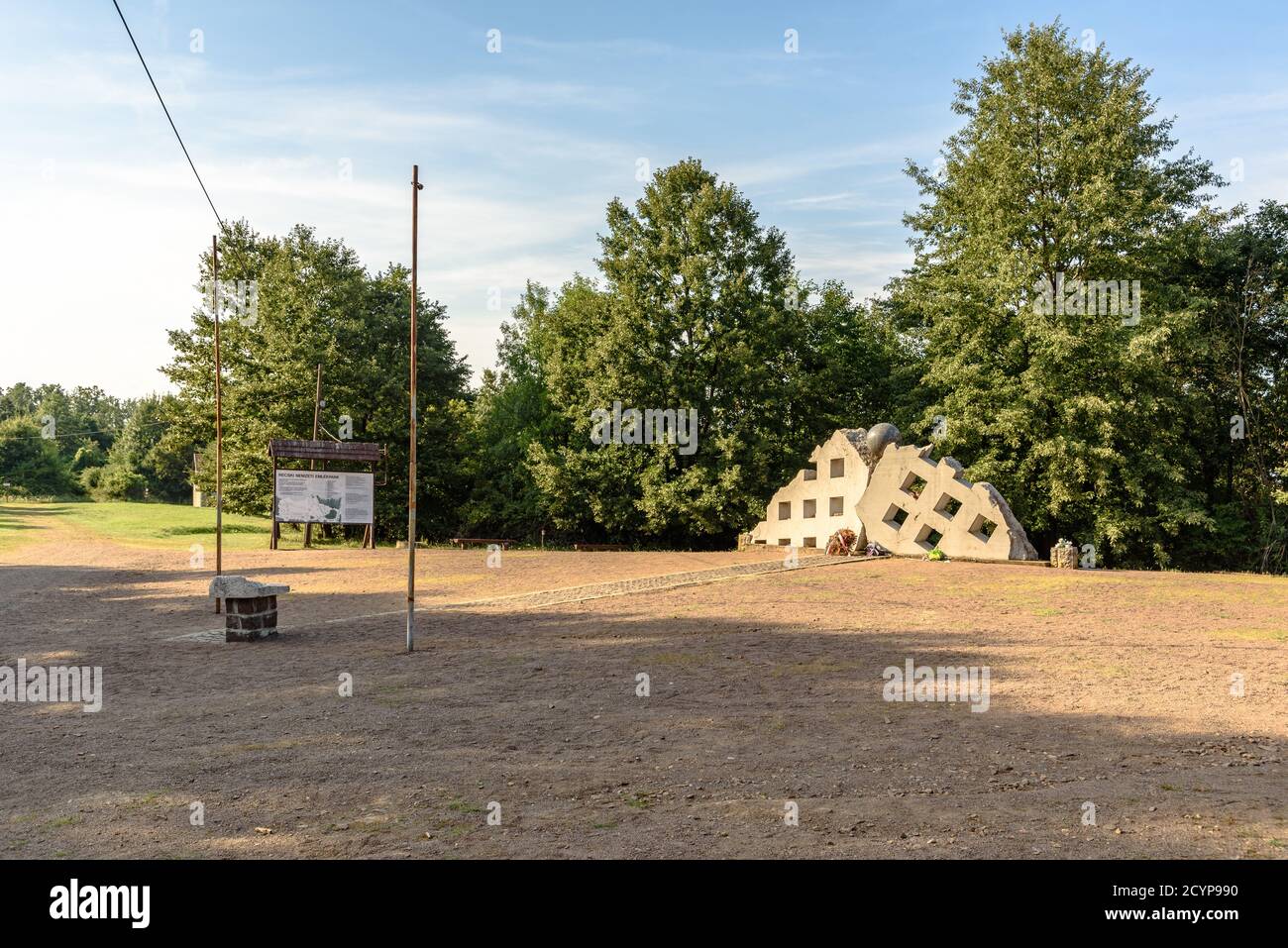 Das Denkmal im ehemaligen kommunistischen Gefangenenlager in Recsk, Ungarn Stockfoto