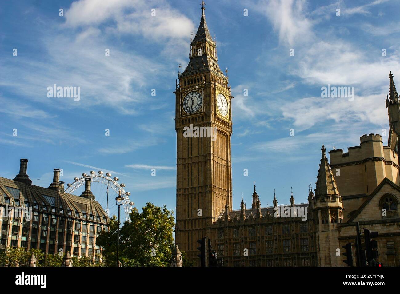 Beeindruckender Big Ben Uhrturm, London, England Stockfoto