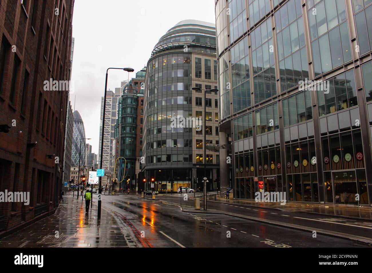 Regentag in London, Großbritannien Stockfoto