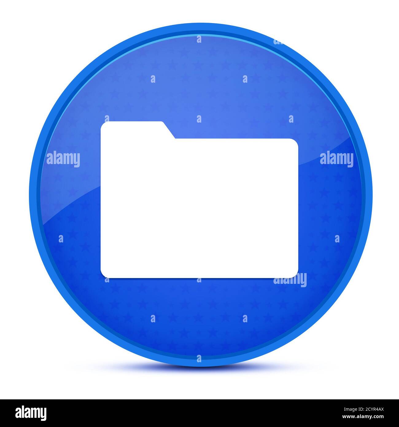 Ästhetische glänzende blaue runde Knopf abstrakte Illustration Stockfoto