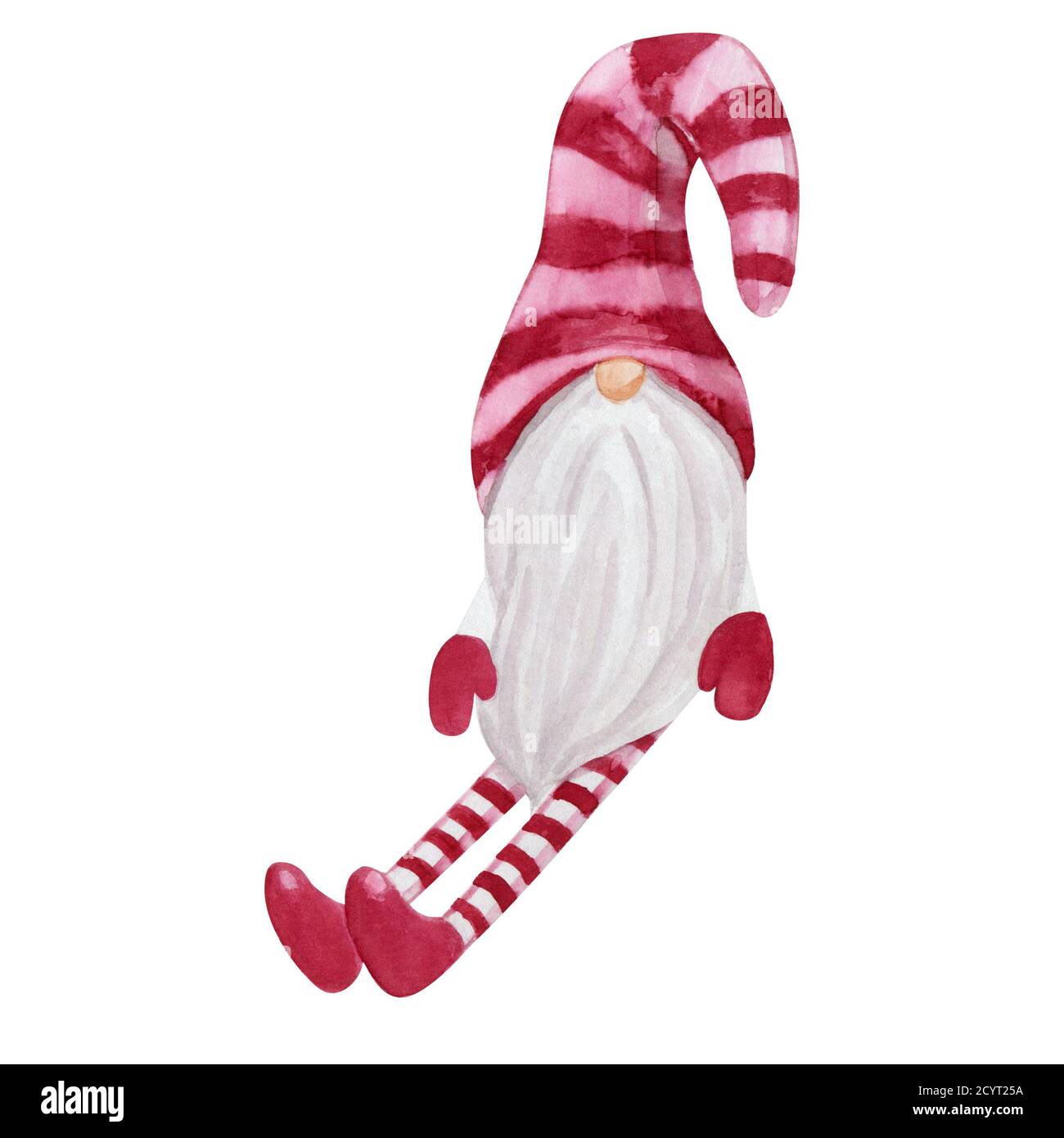 GNOME scandinavian für Printdesign. Handbemalter nordischer weihnachtsmann. Stockfoto