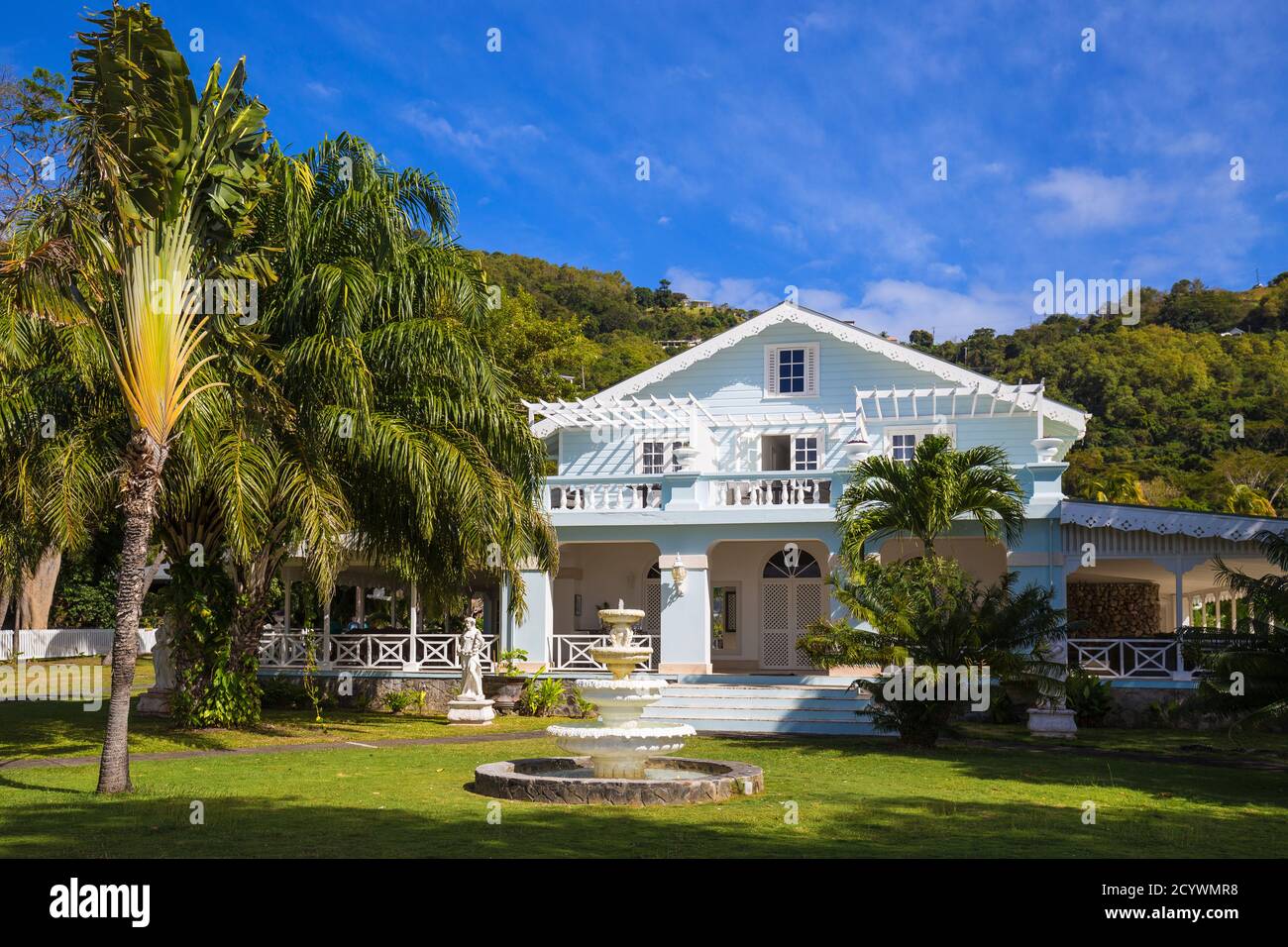 St. Vincent und die Grenadinen, Bequia, Belmont, Belmont Walkway, Bequia Plantation Hotel Stockfoto