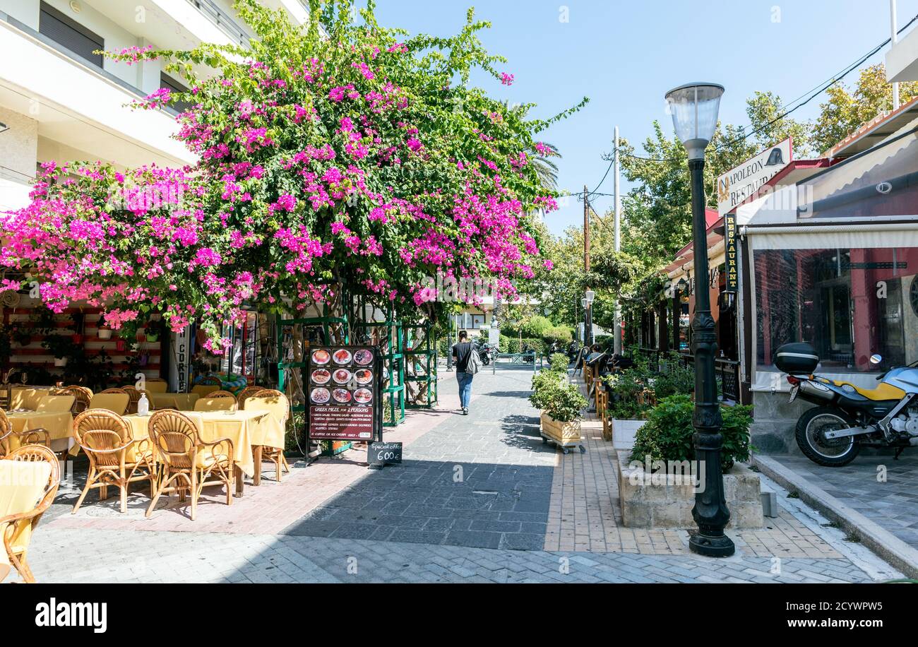 Tavernen in Rhodos Stadt Griechenland Stockfoto
