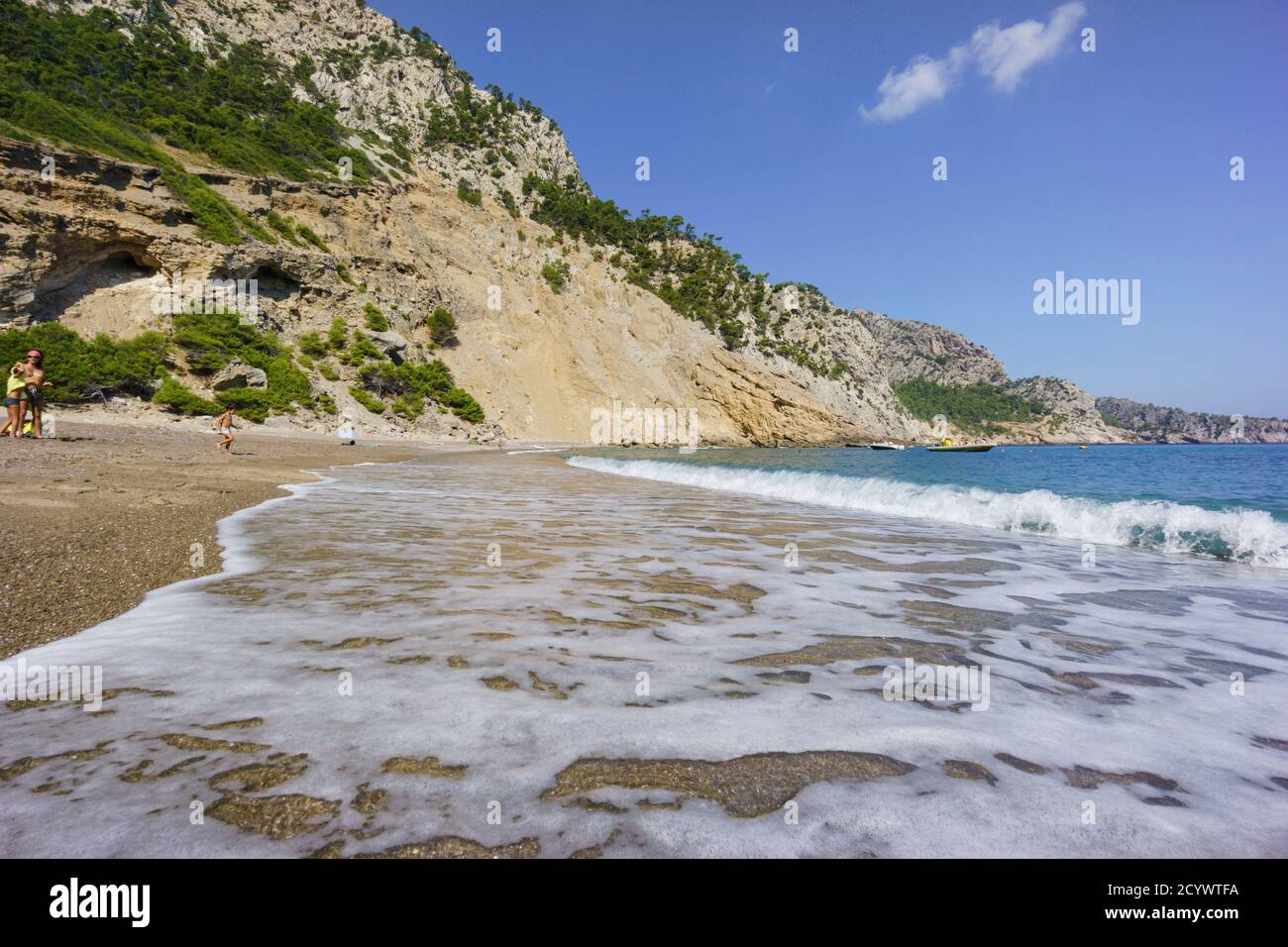 playa de Es Coll Baix, a los pies del Puig de Sa Talaia, Alcudia,islas baleares, Spanien Stockfoto