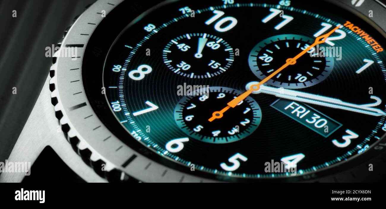 Digitale Uhr - Nahaufnahme Details Stockfoto