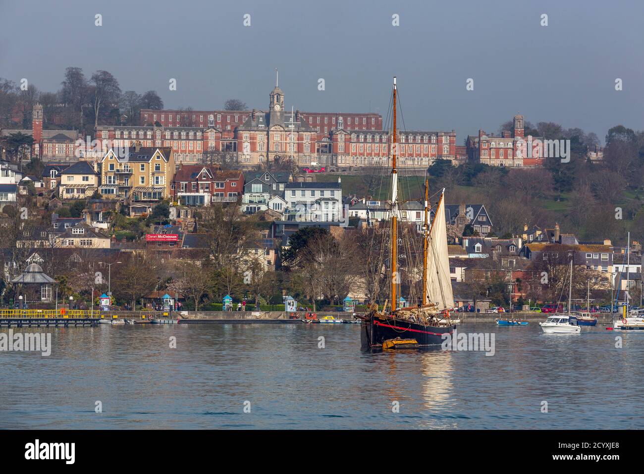 Dartmouth; River, Town and Naval College; Devon; Großbritannien Stockfoto