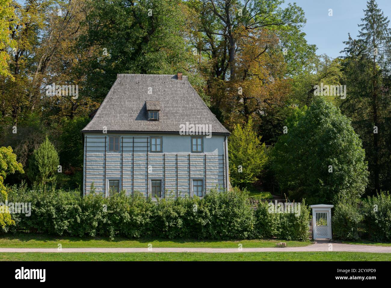 Gartenhaus von Goethe in Weimar im Park an der Ilm Am Morgen Stockfoto