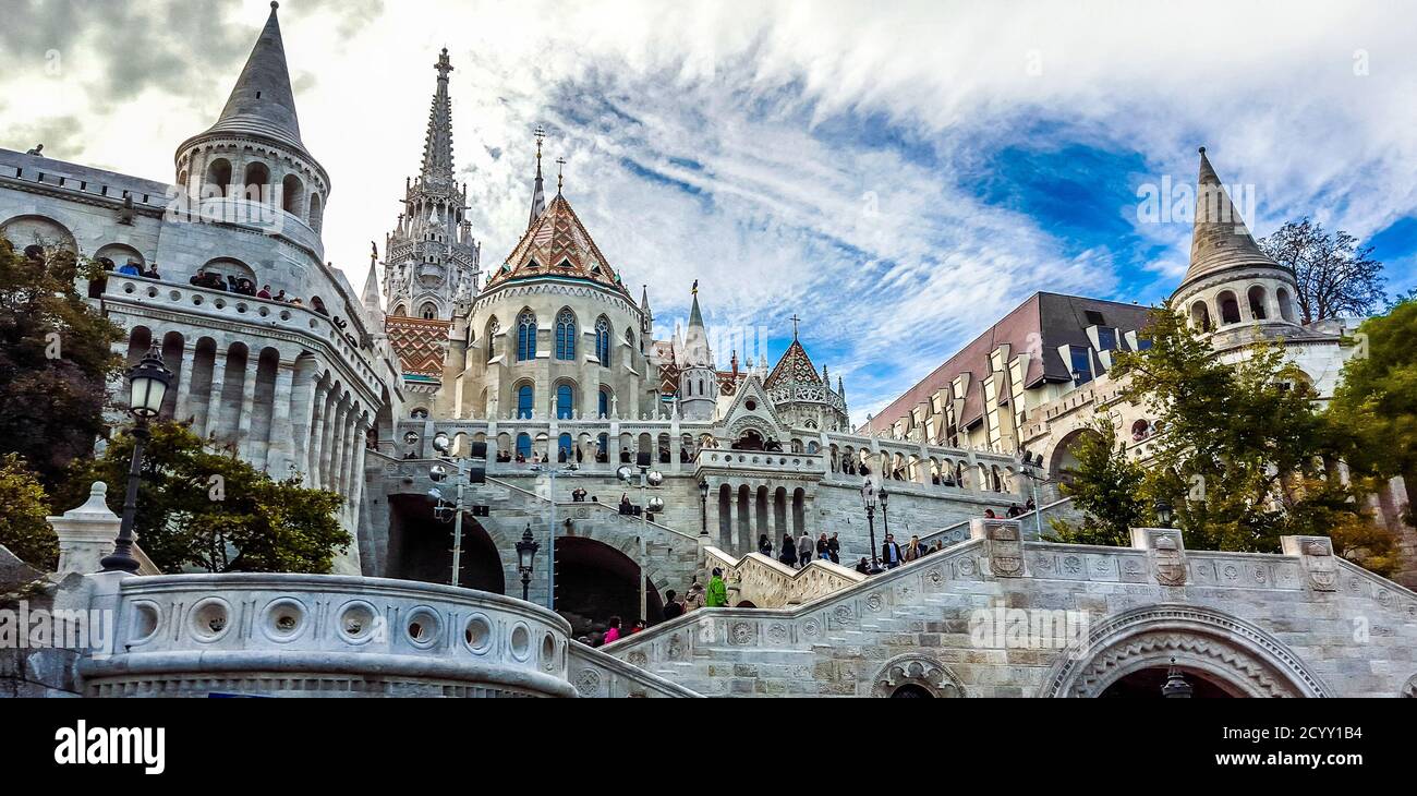 Fischerbastei in Budapest, Ungarn Stockfoto