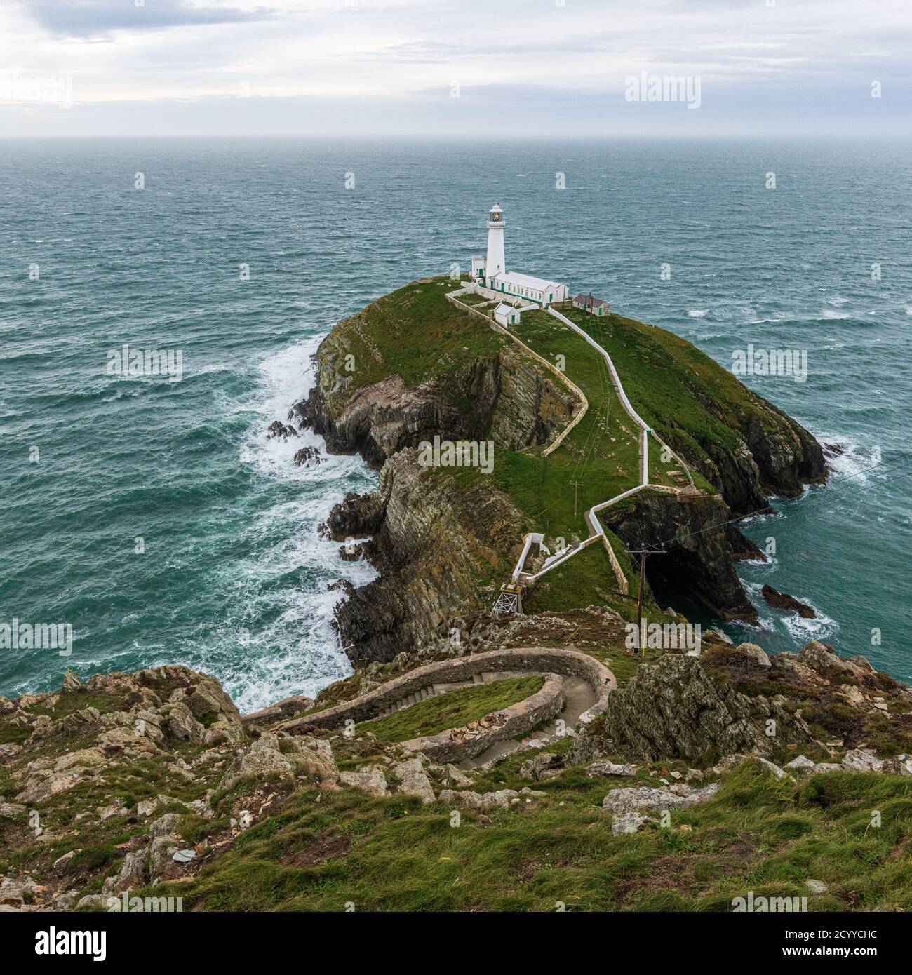 South Stack Leuchtturm, Anglesey, Wales Stockfoto
