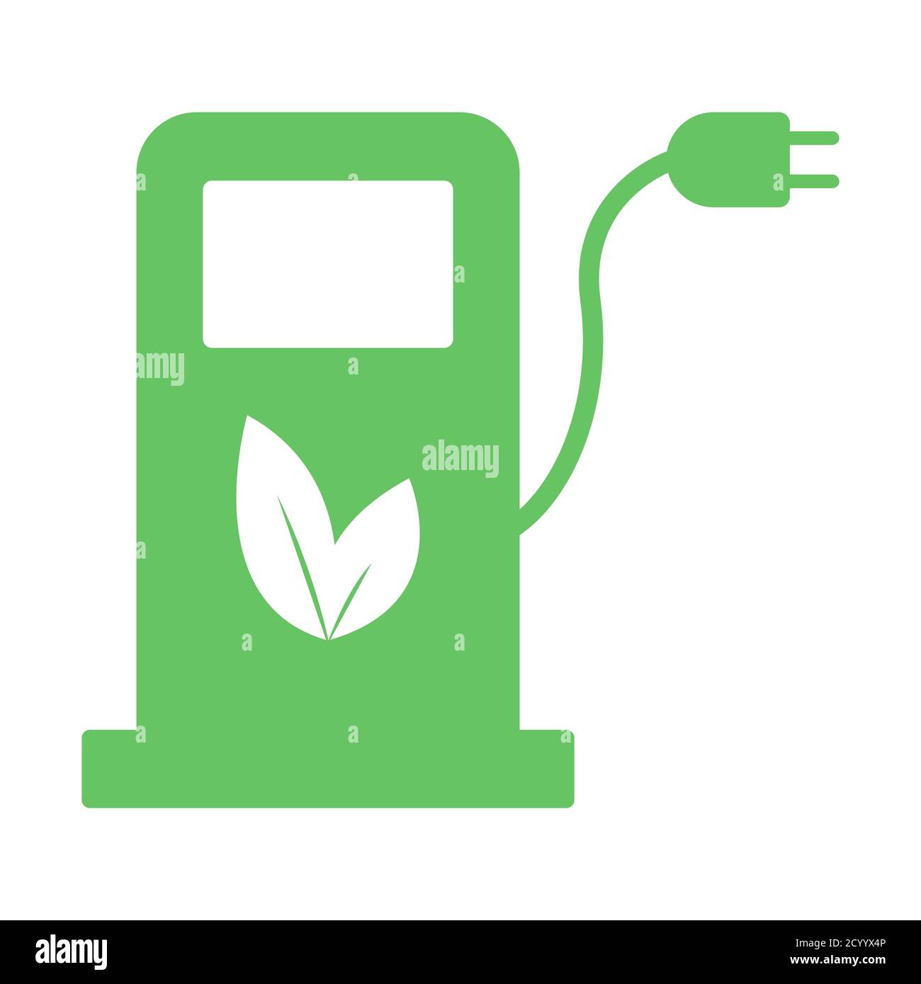 Symbol für Eco-Kraftstoffpumpenstation. Ladepunkt für Hybridfahrzeuge Autos Zeichen Symbol isoliert Stock Vektor