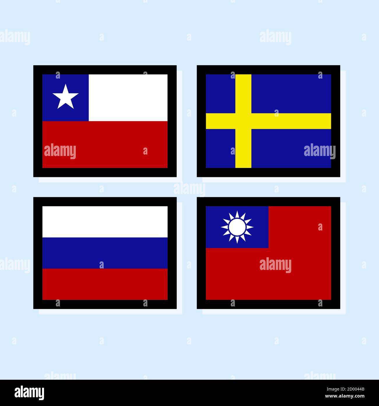 vektor-Illustration der Flag Symbol Sammlung 4 Stock Vektor