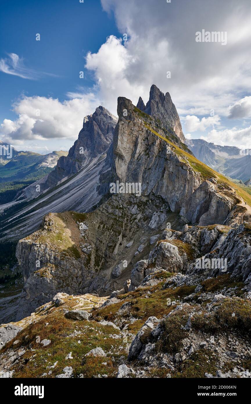 Seceda, Naturpark Puez-Geisler, St. Ulrich, Südtirol, Italien Stockfoto