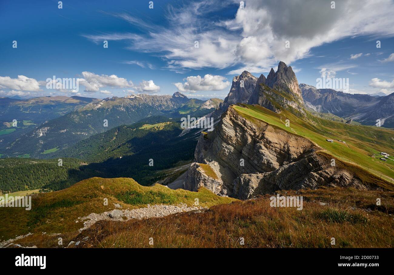 Seceda, Naturpark Puez-Geisler, St. Ulrich, Südtirol, Italien Stockfoto