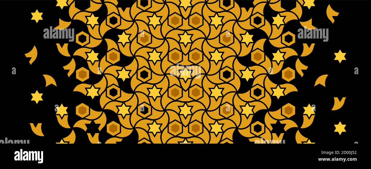 Sattes arabisches Muster in Schwarz und Gold. Stock Vektor