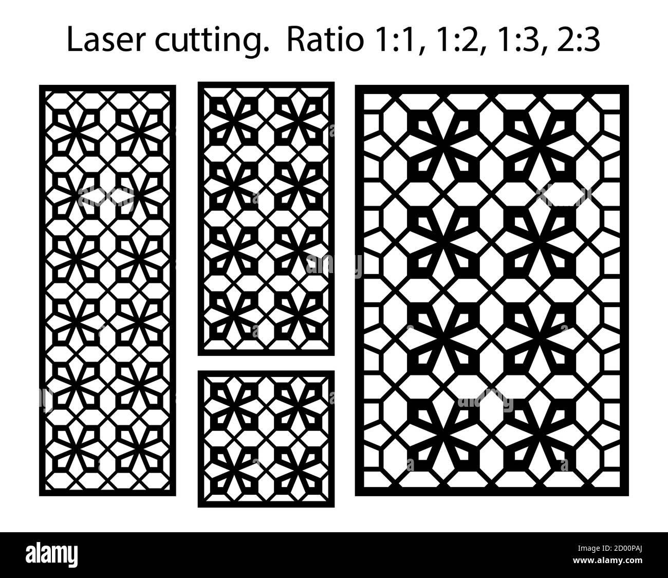 Laserschneiden. Arabeske dekorative Vektorgrafik. Schablone für die Innenwand im arabischen Stil. Laserschneiddesign Stock Vektor