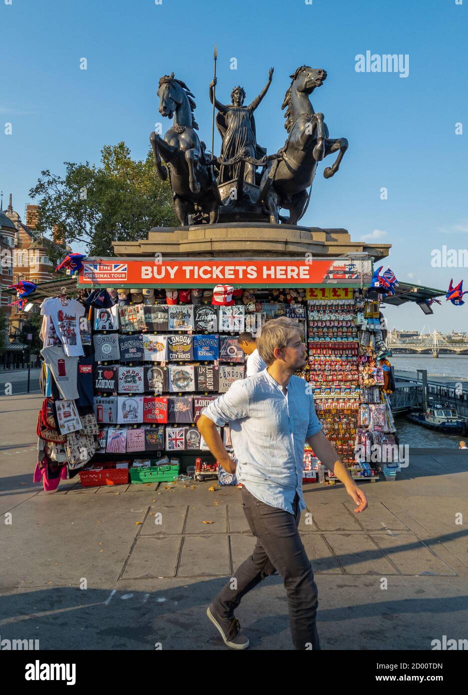 Blick auf die Straße von Westminster an der Themse. Stockfoto