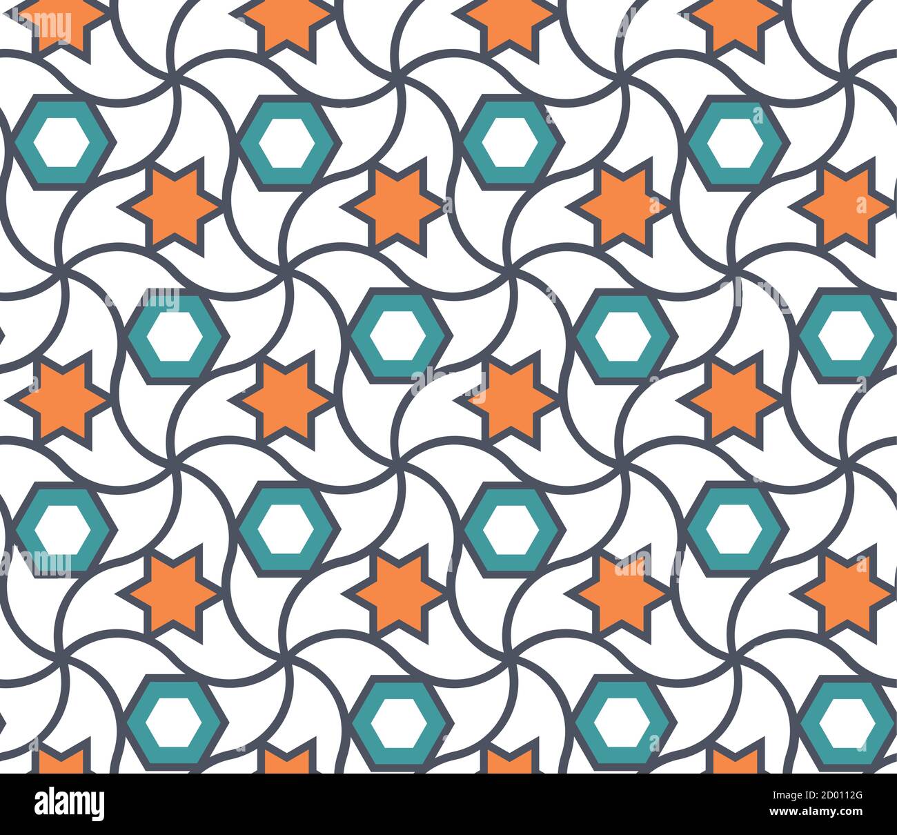 Geometrische arabische Textur. Farbe geometrische arabische Vektor-Textur für Tuch, Textil, Verpackung, Tapete Stock Vektor
