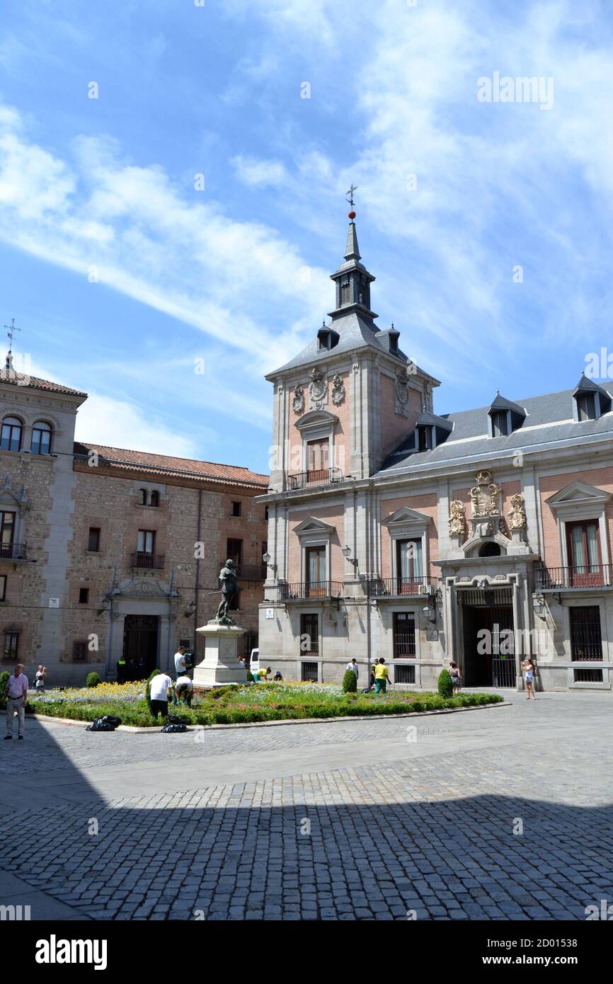 Plaza de la Villa de Madrid Stockfoto
