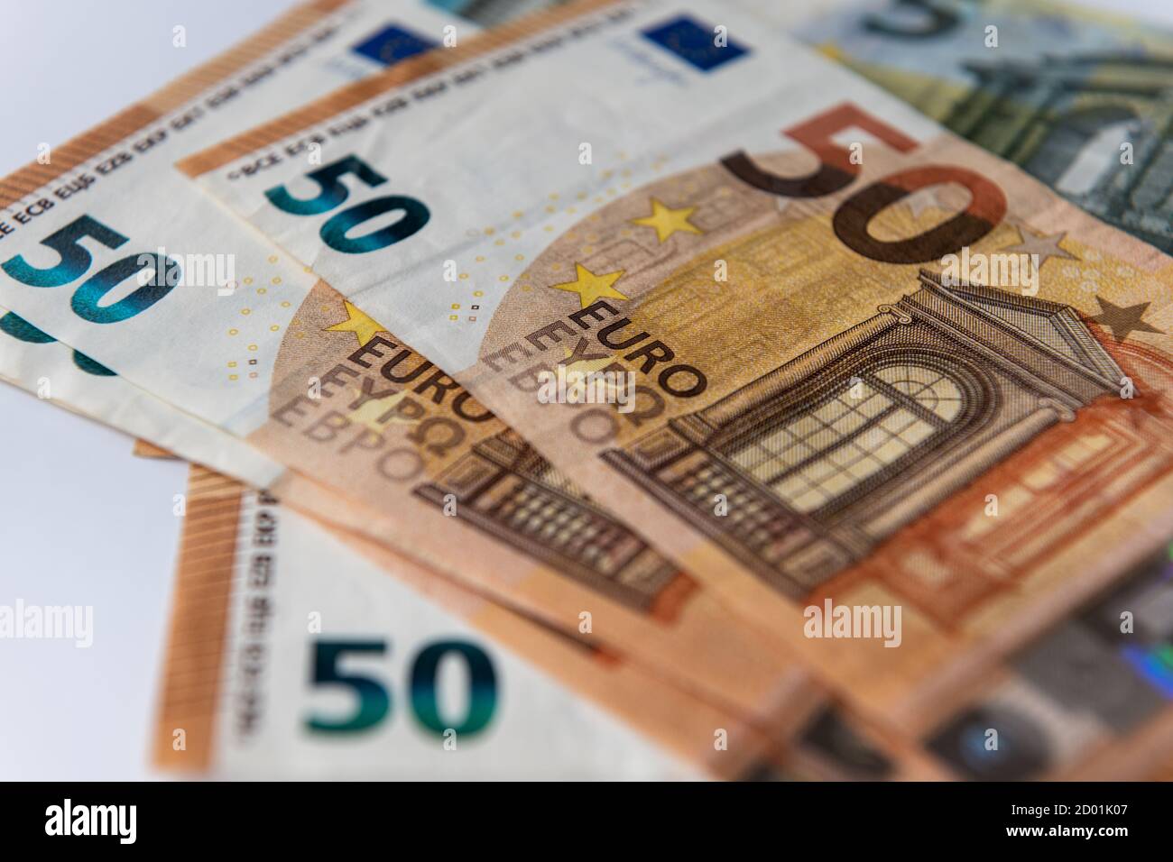 Banknoten der Europäischen Union. Stockfoto