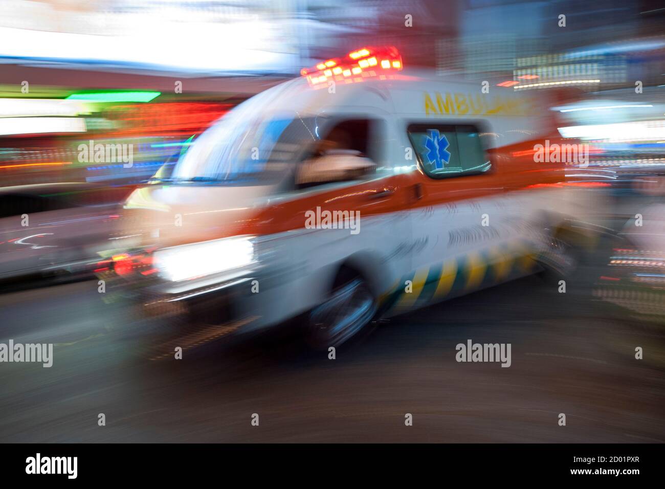Ein Krankenwagen in Kapstadt, Südafrika. Stockfoto