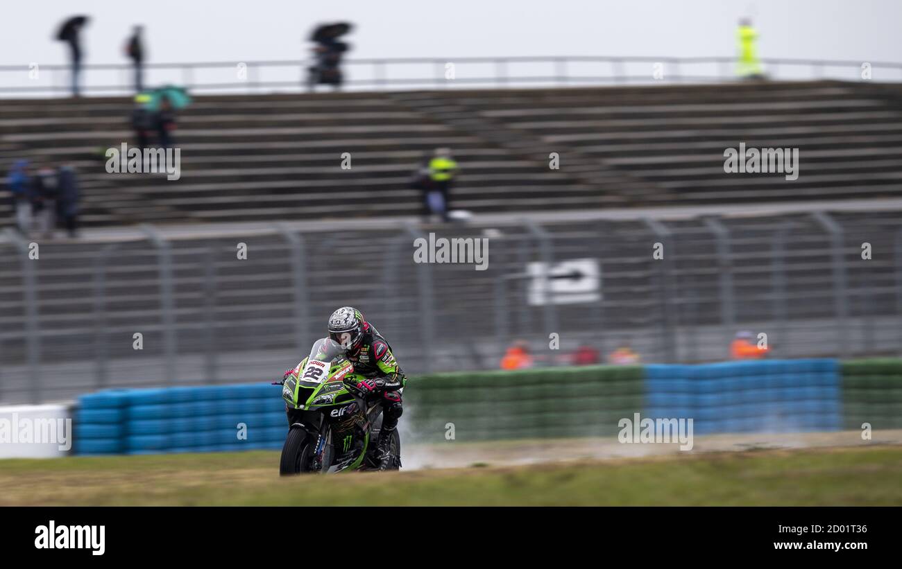 22 Alex Lowes Kawasaki ZX-10RR Kawasaki Racing Team WorldSBK Regenwetter während der 7. Runde Pirelli French Round 2020, World Superbike - SBK, franci Stockfoto