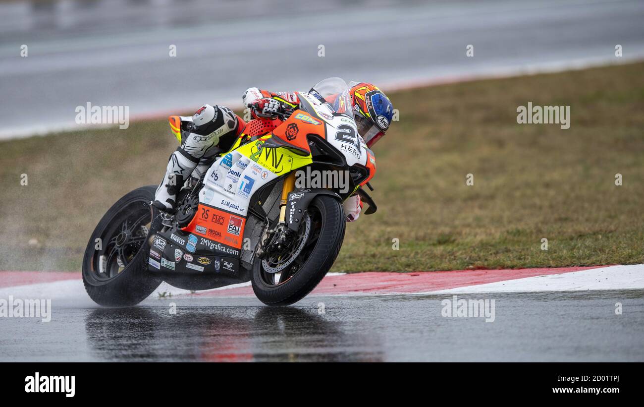 21 Michael Ruben Rinaldi Ducati Panigale V4 R Team OELEVEN Regenwetter während der 7. Runde Pirelli French Round 2020, World Superbike - SBK, francia, Stockfoto