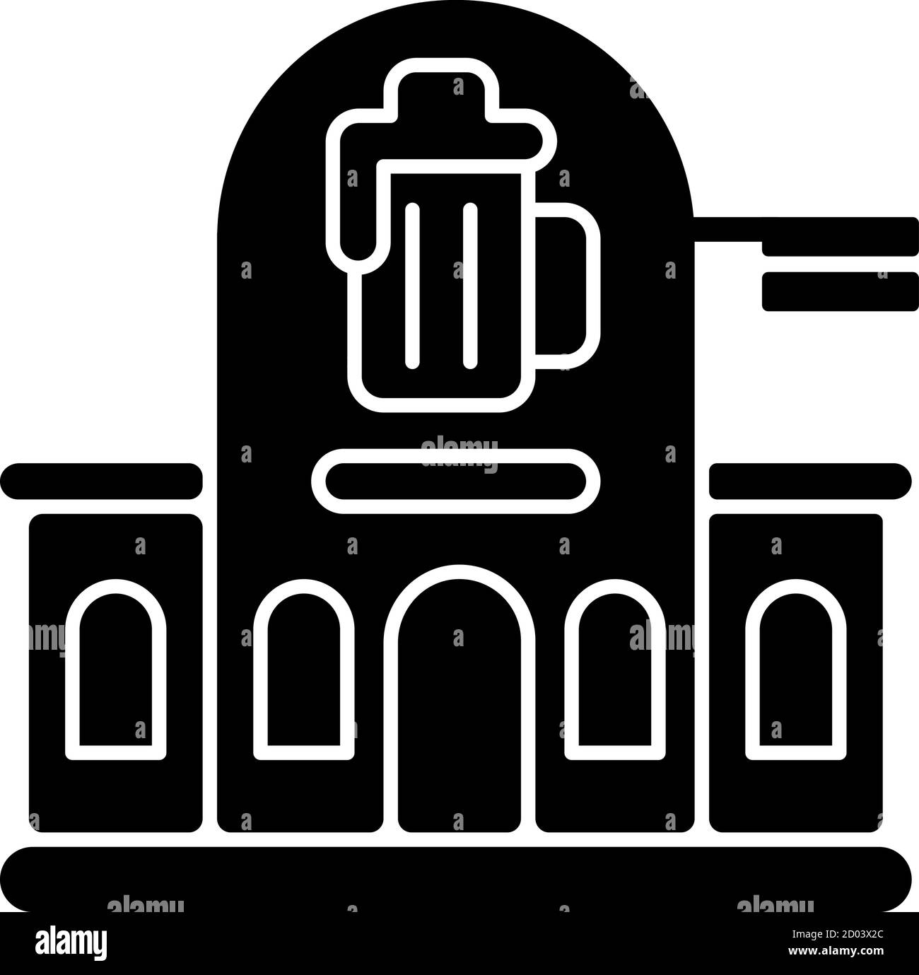 Schwarzes Glyphen-Symbol für Pub Stock Vektor Schwarzes Glyphen-Symbol für Pub Stock Vektor
