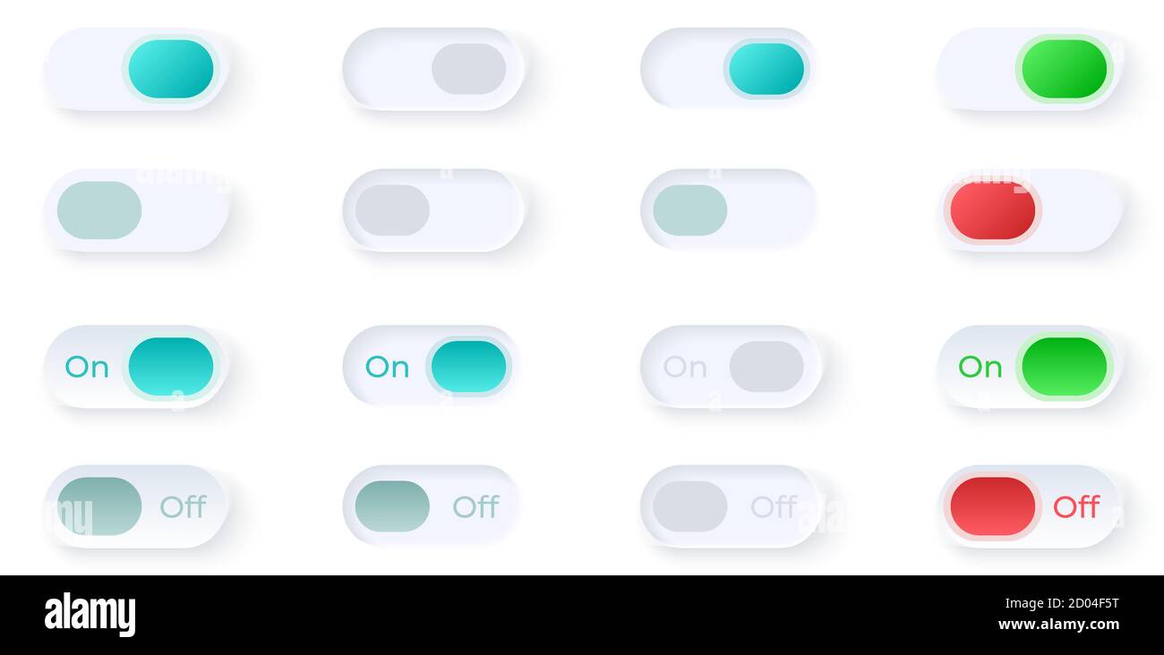 Flip Buttons UI Elements Kit Stock Vektor