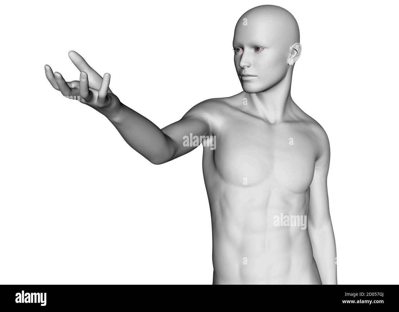 Der Mensch neigt dazu, Hand zu helfen - 3D Stockfoto