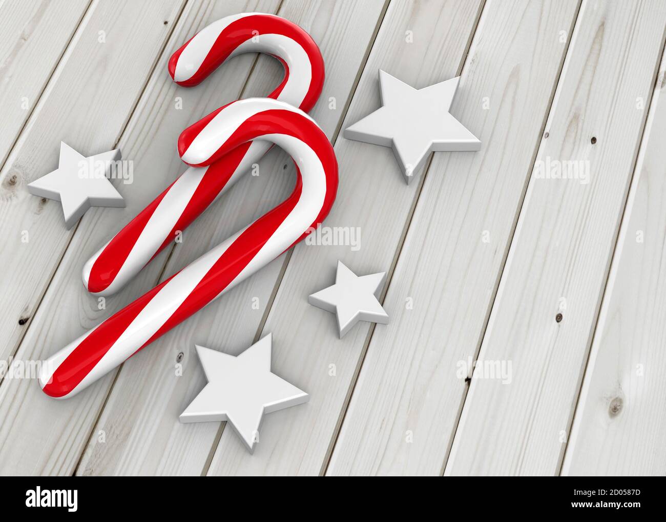 Christmas Candy Cane - 3D Stockfoto