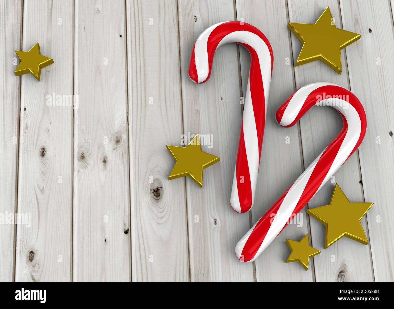 Christmas Candy Cane - 3D Stockfoto