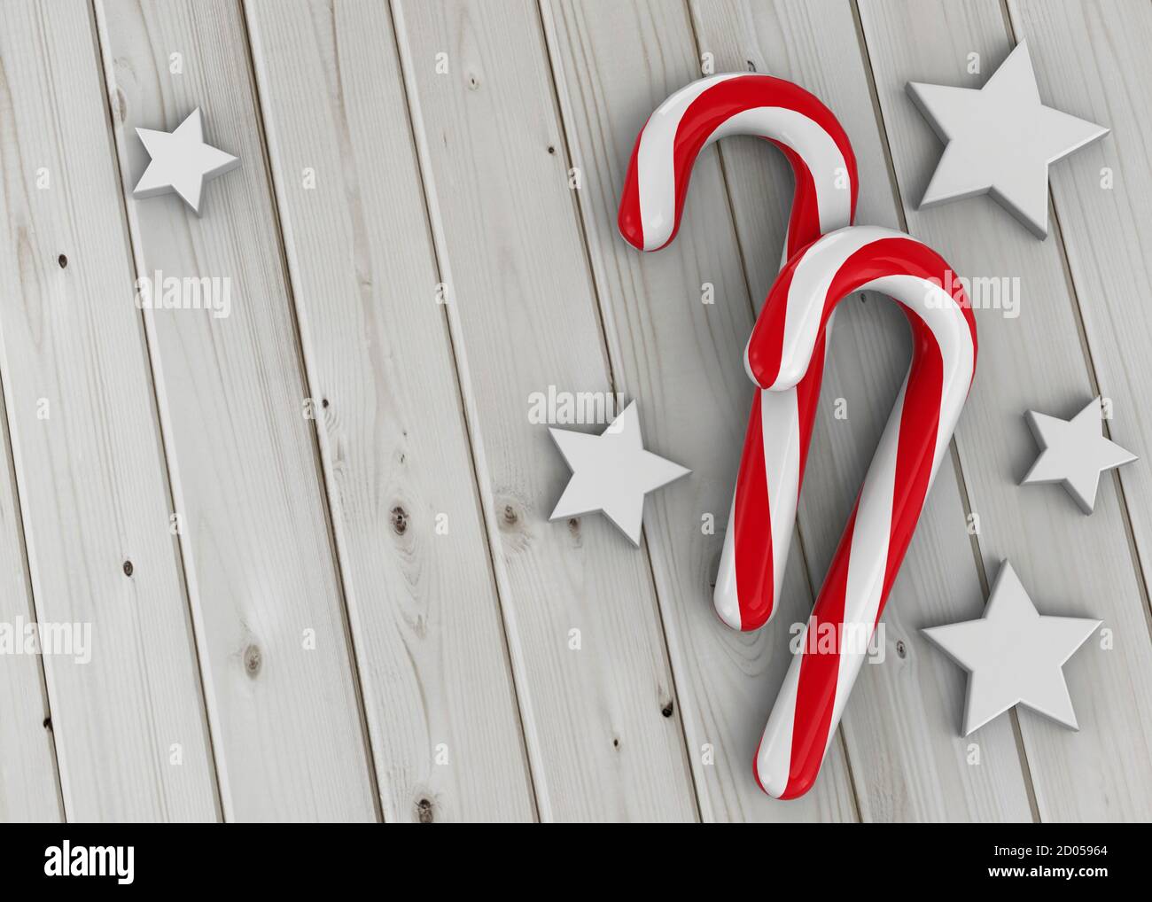 Christmas Candy Cane - 3D Stockfoto