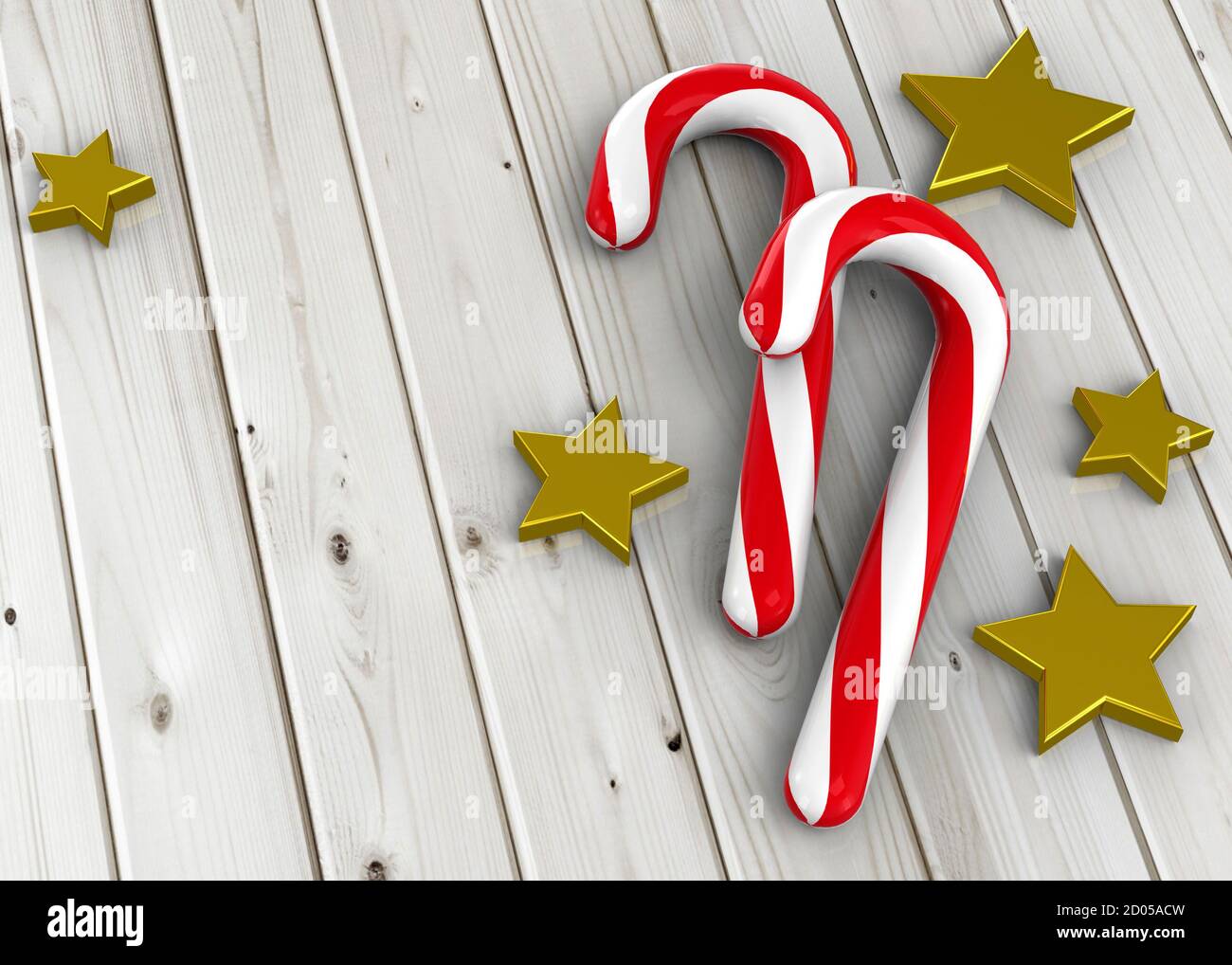 Christmas Candy Cane - 3D Stockfoto