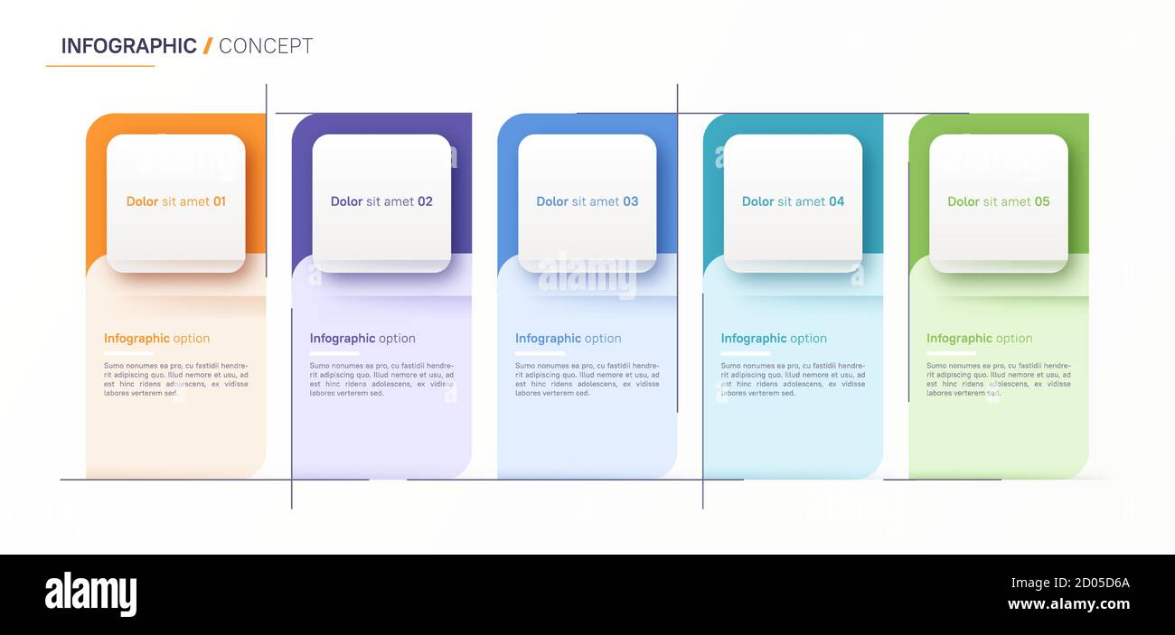 Vektor-Infografik Design-Vorlage. Fünf Optionen Stock Vektor