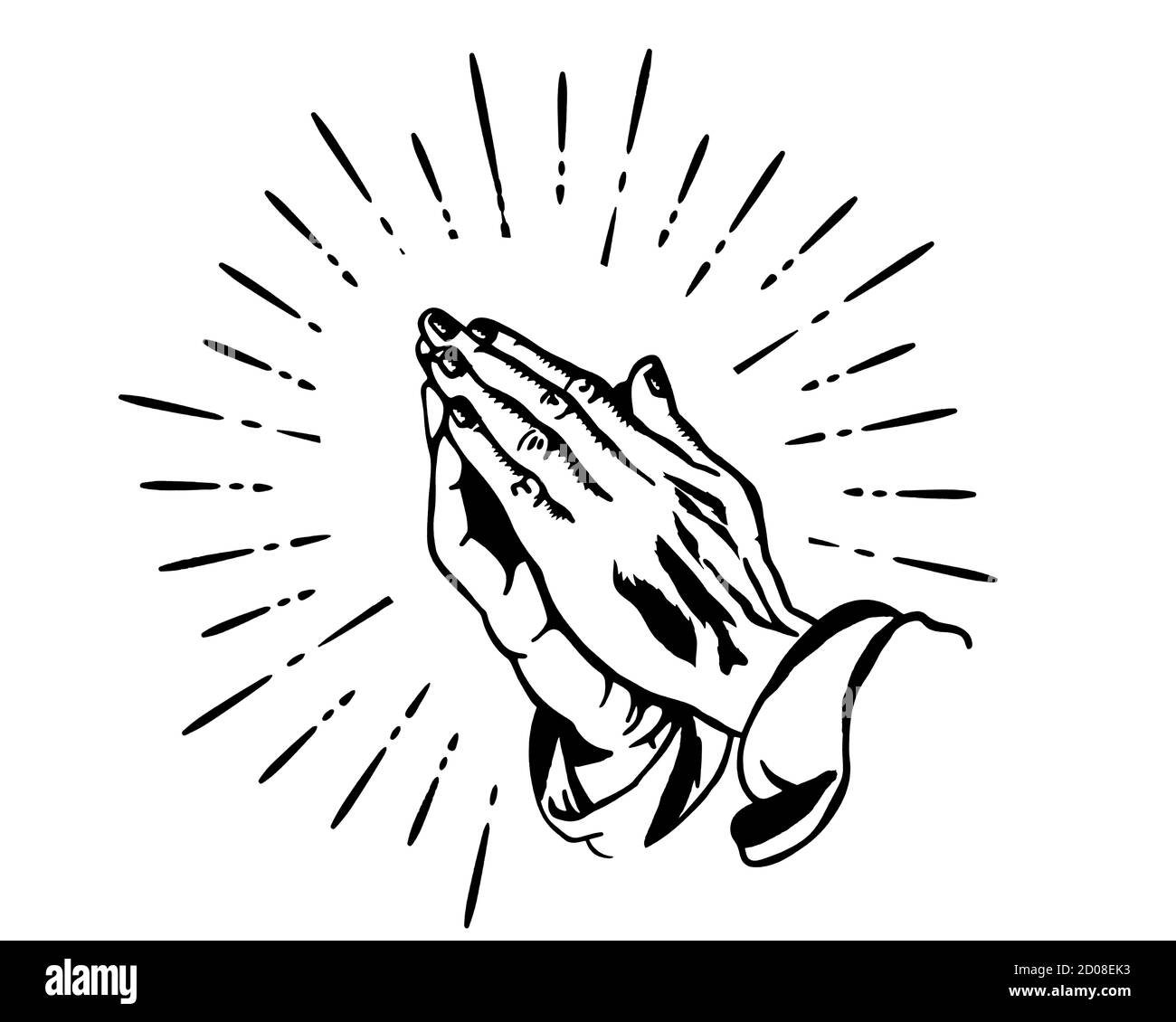 Betende Hände Illustration Symbol Religion Stockfotografie - Alamy