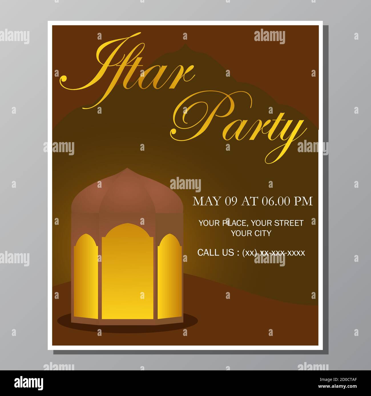 Illustration Vektor Design von Iftar Party Flyer Stock Vektor