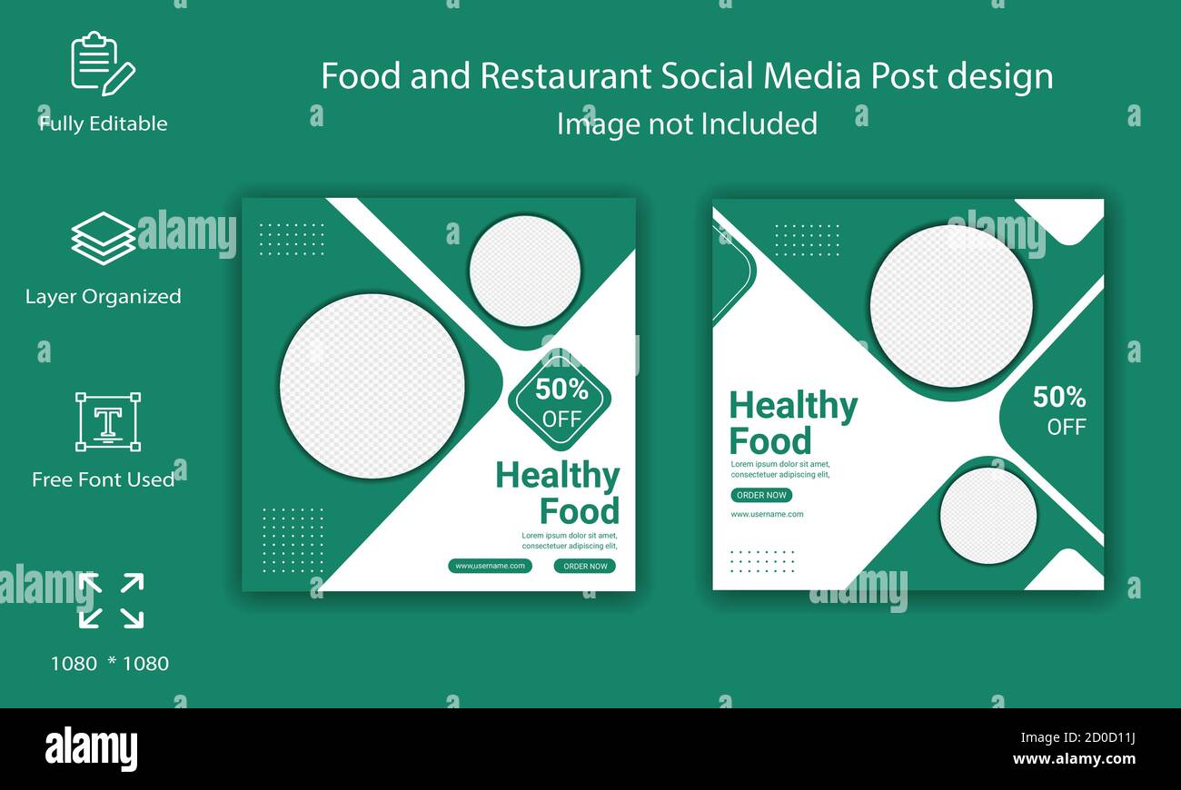 Food Social Media Post & Promotion Banner Template Design. Stock Vektor