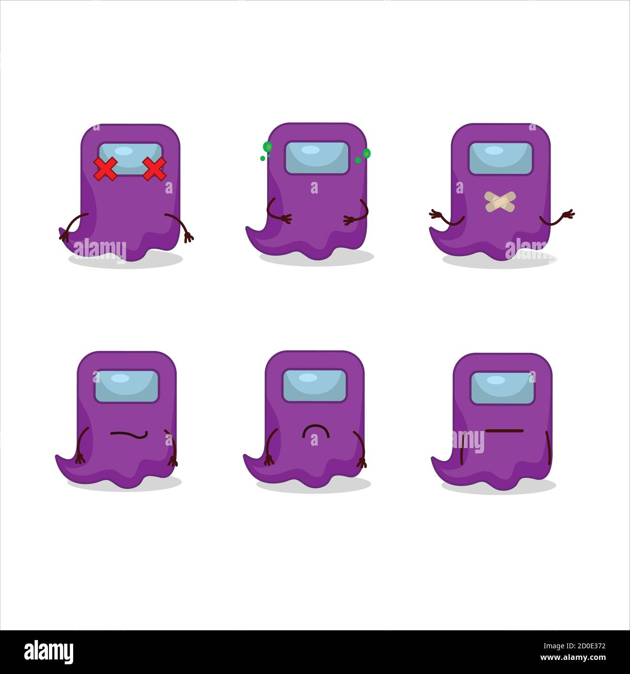 Ghost Among US lila Zeichentrickfigur mit Nope Ausdruck Stock Vektor