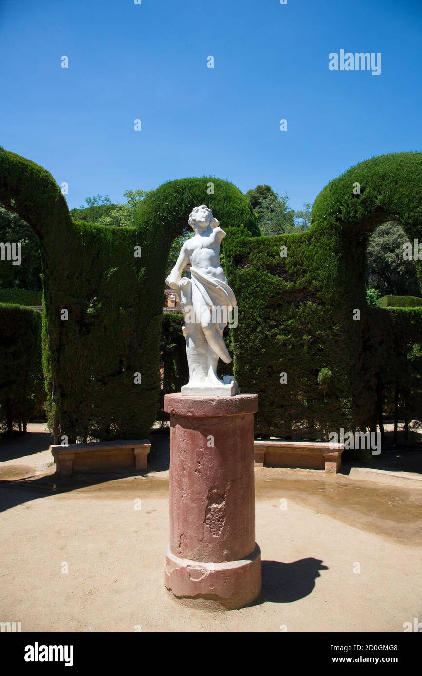 Skulptur im Parc del Laberint d'Horta, Barcelona Stockfoto