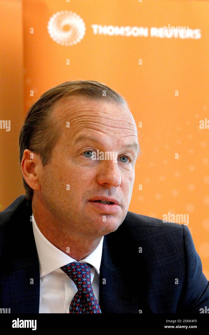 Chief Executive Officer von Coutts & Co Ltd Alexander Classen spricht  während der Reuters Global Wealth Management Summit am Hauptsitz in Genf  Thomson Reuters 16. Juni 2014. REUTERS/Pierre Albouy (Schweiz - Tags: